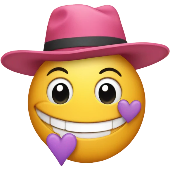 Heart wearing A cute Aesthetic hat And a smile face emoji