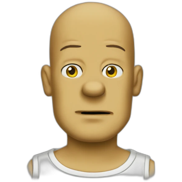 Tattooed bald man the Simpsons emoji