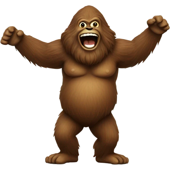 happy saxsquatch, a sasquatch playing  emoji