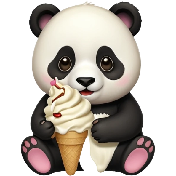 Panda eating ice cream emoji