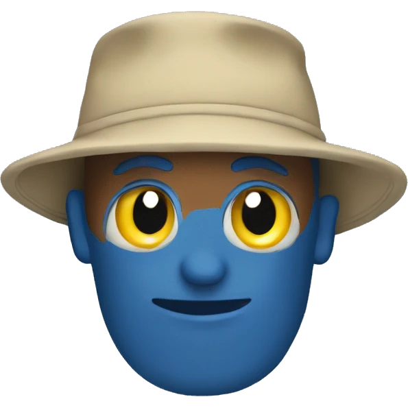 bucket hat blue emoji
