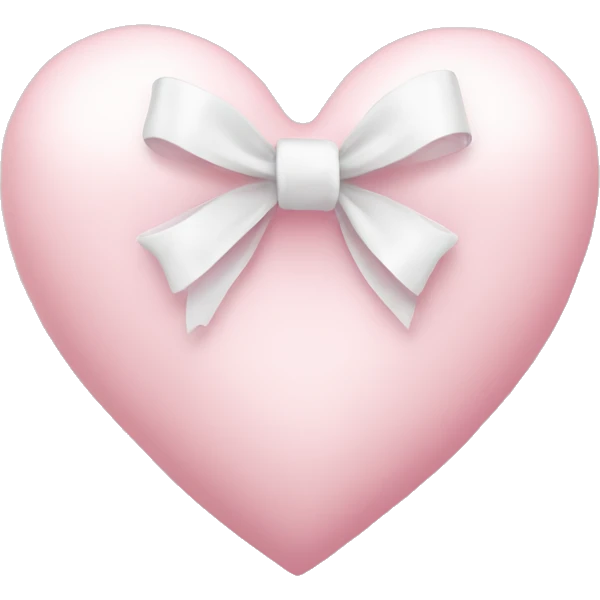 Pastel pink heart with white bow emoji