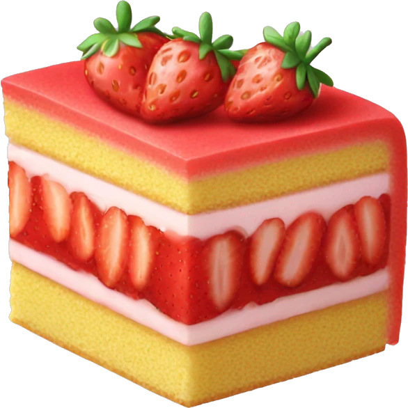 Strawberry sponge cake slice emoji