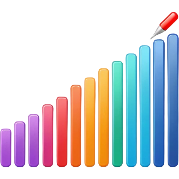 Multiple little bars merging into one big bar of survey. emoji