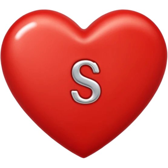 Love heart in red colour and center S letter only emoji