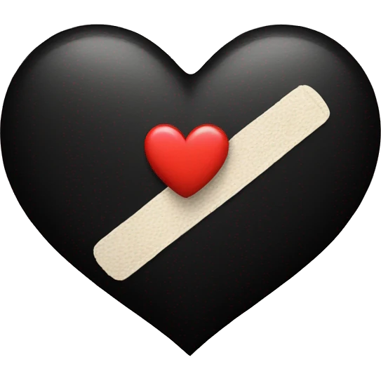 Black heart with band aid emoji