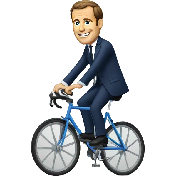 Macron sur le vélo emoji