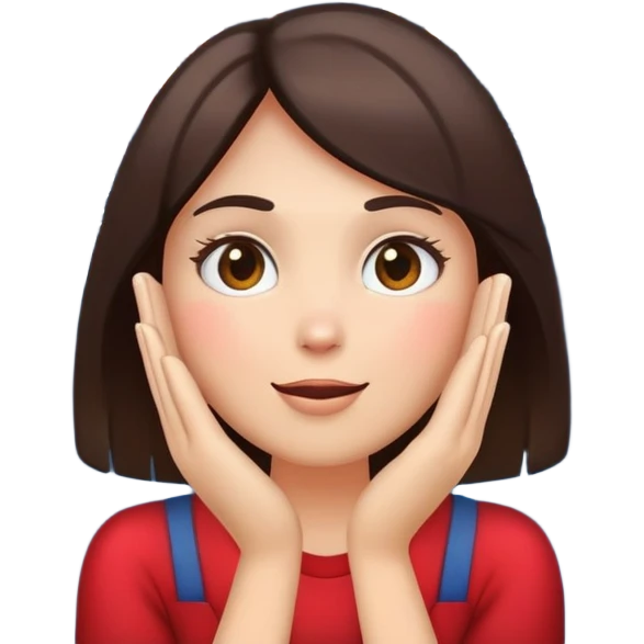 classic emoji style face with hands on cheeks, looking up at fireworks emoji