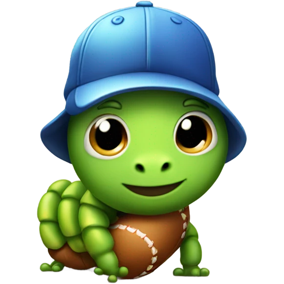 Cute caterpillar with a baseball hat emoji