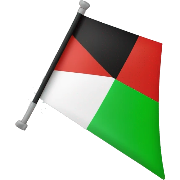 un drapeau tricolore vert, rouge et noir avec un triangle jaune sur la gauche. emoji