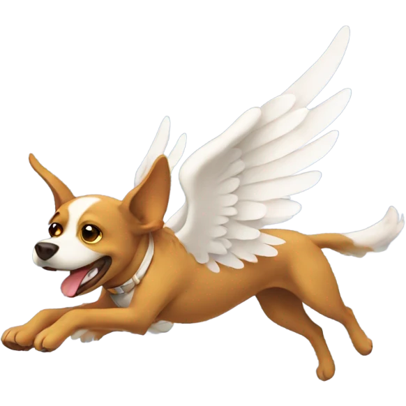 Flying dog with wings emoji