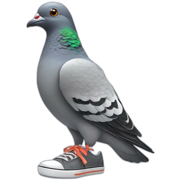 pigeon in sneakers emoji