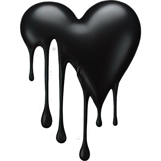 Black dripping heart emoji