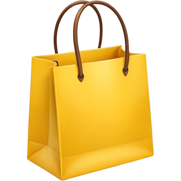 Flat emoji of the yellow shopping bag.
Keep original shape, remove text.
Apple-style, simple and clean.
Transparent background. emoji