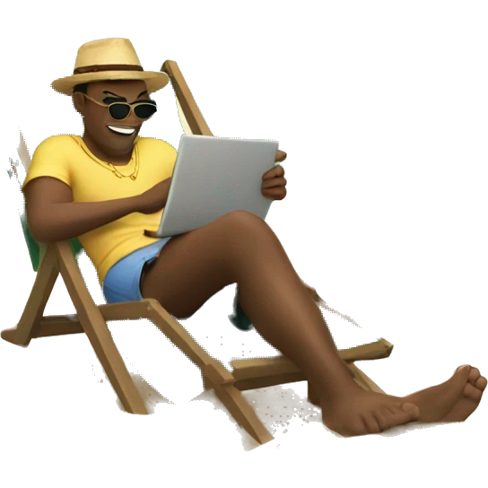 Guy chilling near beach emoji