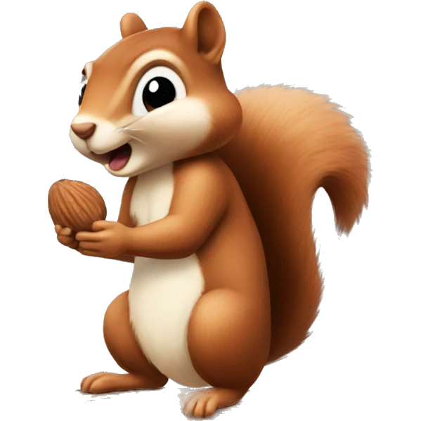 Cute squirrel eating a nut emoji