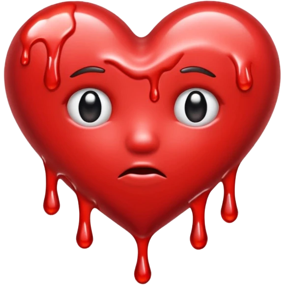 A melting heartbreak emoji