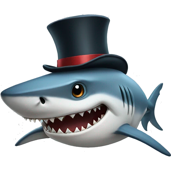 shark with tophat emoji