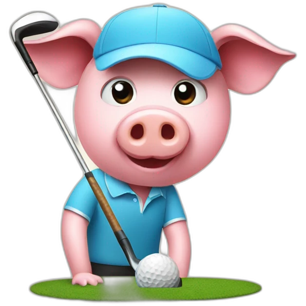 Pig  golfer emoji