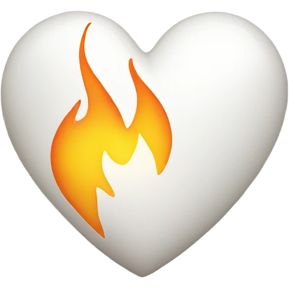 Heart and fire white emoji
