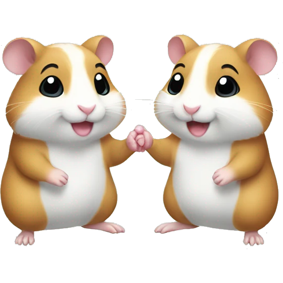 two hamsters giving handshake  emoji
