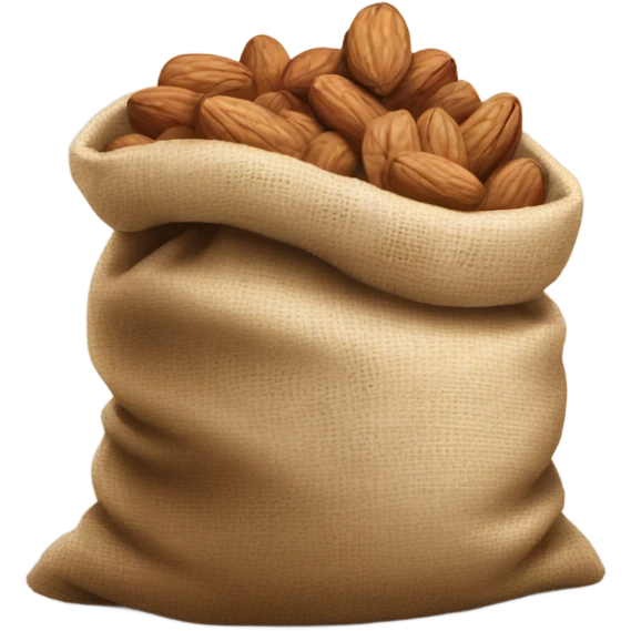 White and brown sack of nut emoji