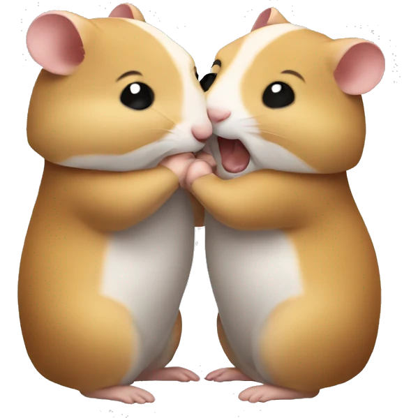 two hamster wrestling emoji