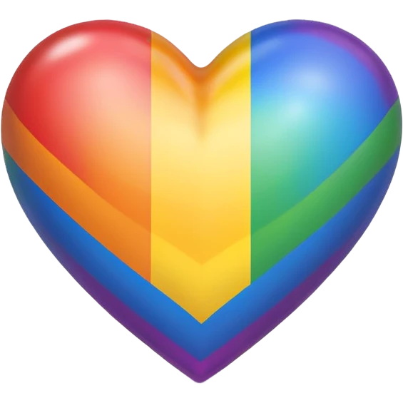 rainbow pride heart with soft drop shadow emoji