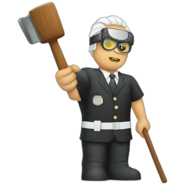 Snorkelling judge holding hammer emoji