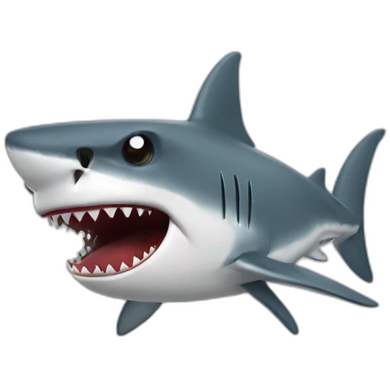Angry shark with smoke emoji