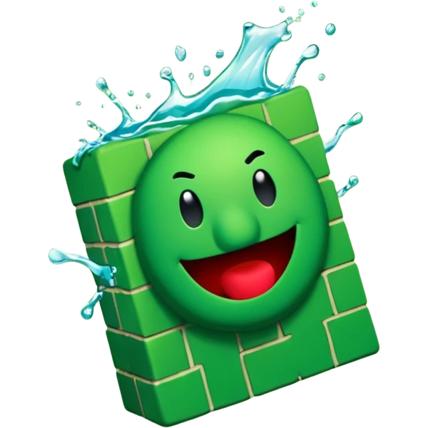 Kool Aid Man bursting through a green BRICK wall emoji