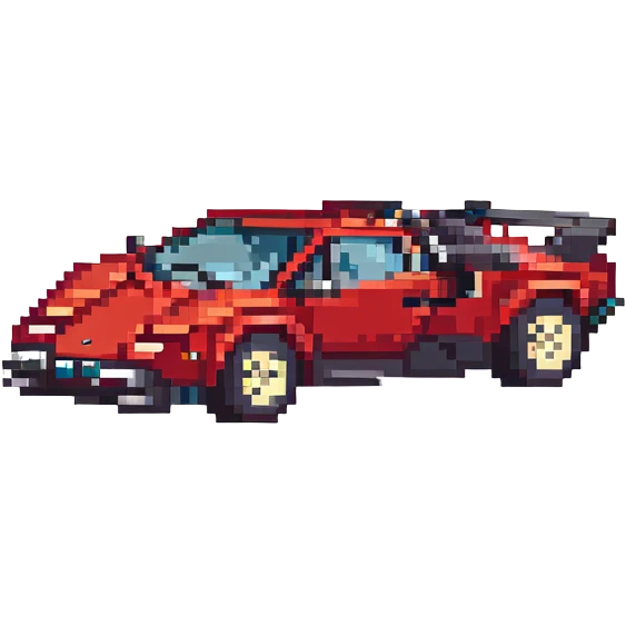 красная Lamborghini Countach, no background emoji