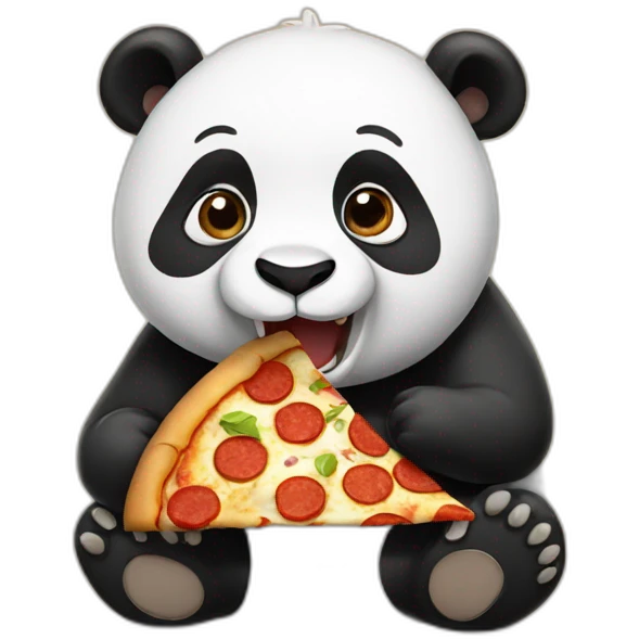 Panda eating pizza emoji