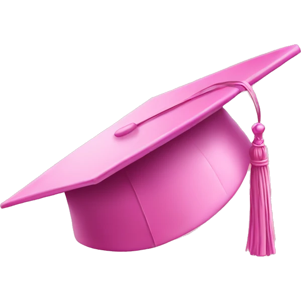 Pink graduation cap emoji