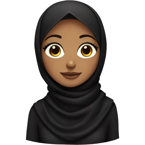 girl with black hijab and eyelashes emoji