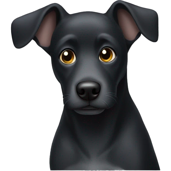 Black dog with grey ears emoji