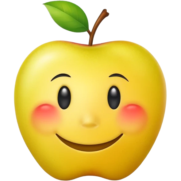 horny yellow apple smiley face emoji