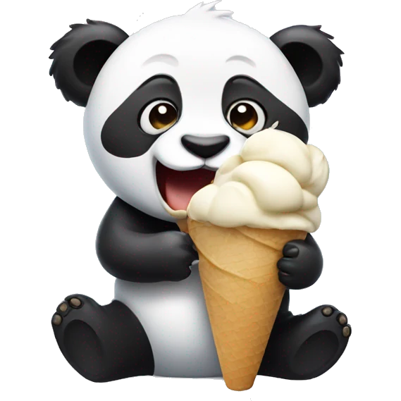 Panda eating ice cream emoji