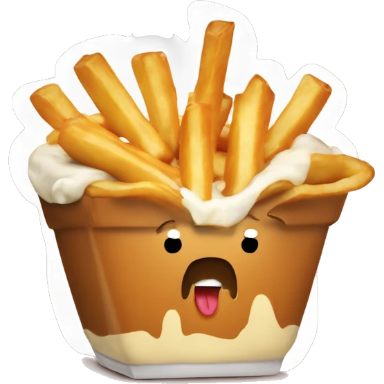 Poutine qui mange une poutine emoji