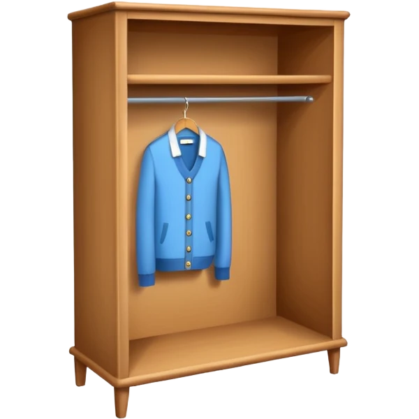 3D wardrobe 1 shelf empty short emoji