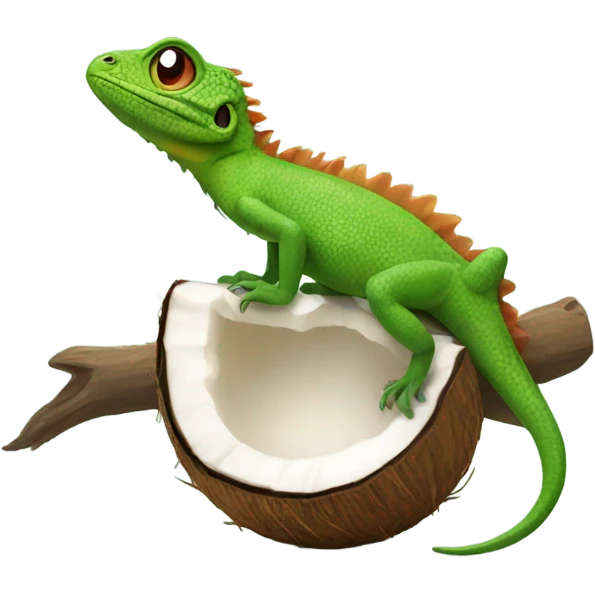 Lizard with coconut emoji