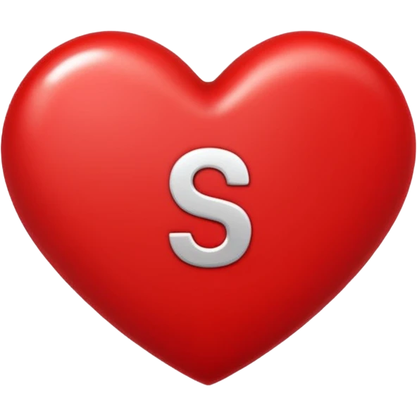 Love heart in red color and center s letter only emoji