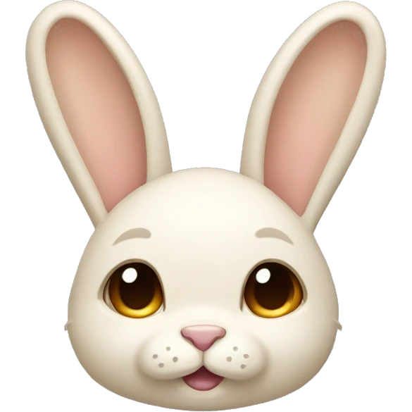 Cream color bunny with flopped ears emoji