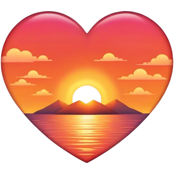 sunset heart  emoji