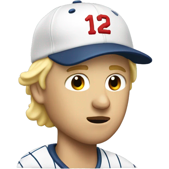 Blonde man in baseball hat hitting head emoji