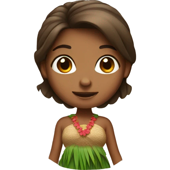 Hula girl with short brown emoji