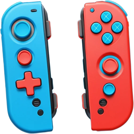 A pair of Nintendo Joy-Cons (Neon Red and Neon Blue) emoji