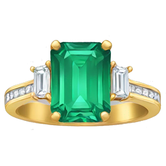 gold emerald cut engagement ring emoji