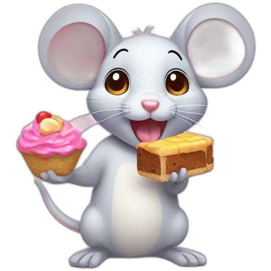À cute mouse eating sweets emoji