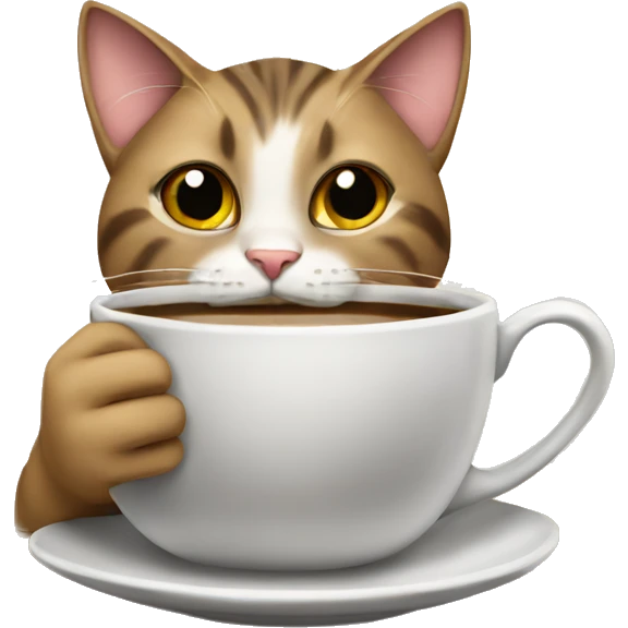 Cat drinking coffee emoji